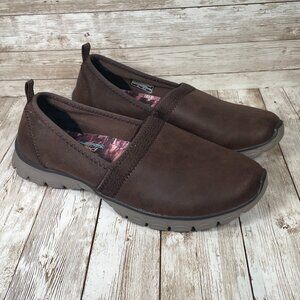 SKECHERS EZ Flex 3.0 Songful Women's 8.5 Brown Faux Leather Slip-On Shoes 23435
